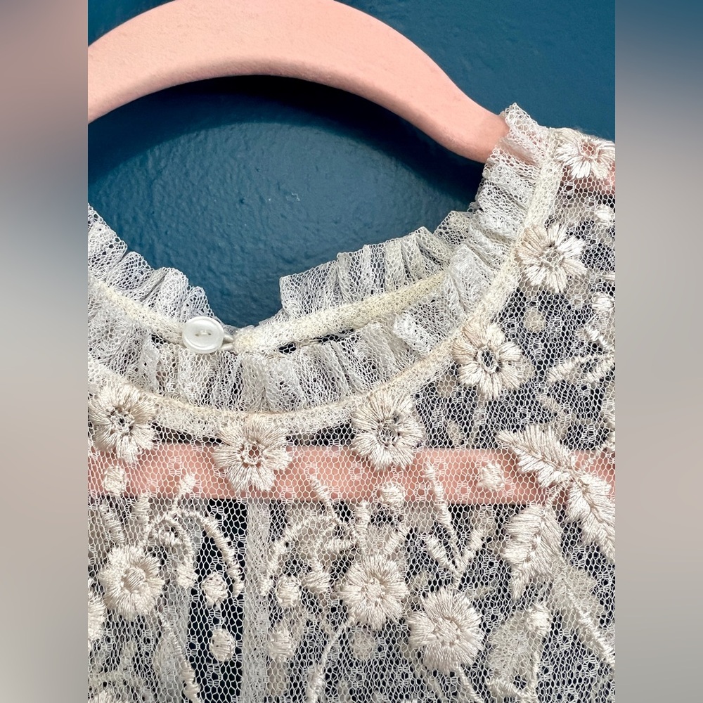 Needle & Thread Reflection Disty Cream Embroidered Floral Lace Dress - Size 6 - Picture 10 of 16